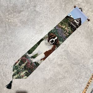 Gone Doggin Bell Pull Saint Bernard Wall Tapestry Cotton USA Made Vintage 2001